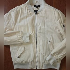 H&M Men's Off-White Bomber Jacket
